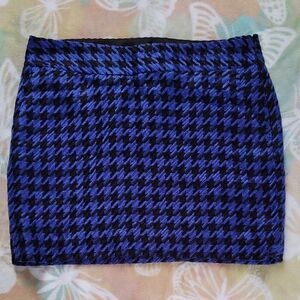 The limited Blue and Black Houndstooth Skirt